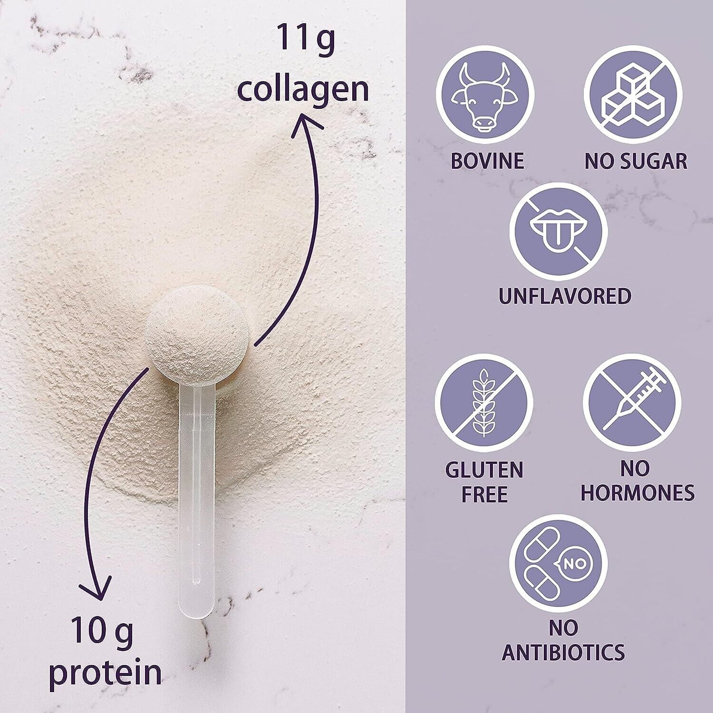 Peptídeos de colágeno em pó proteína hidrolisada tipos 1&3 suplemento antienvelhecimento 1 lb-