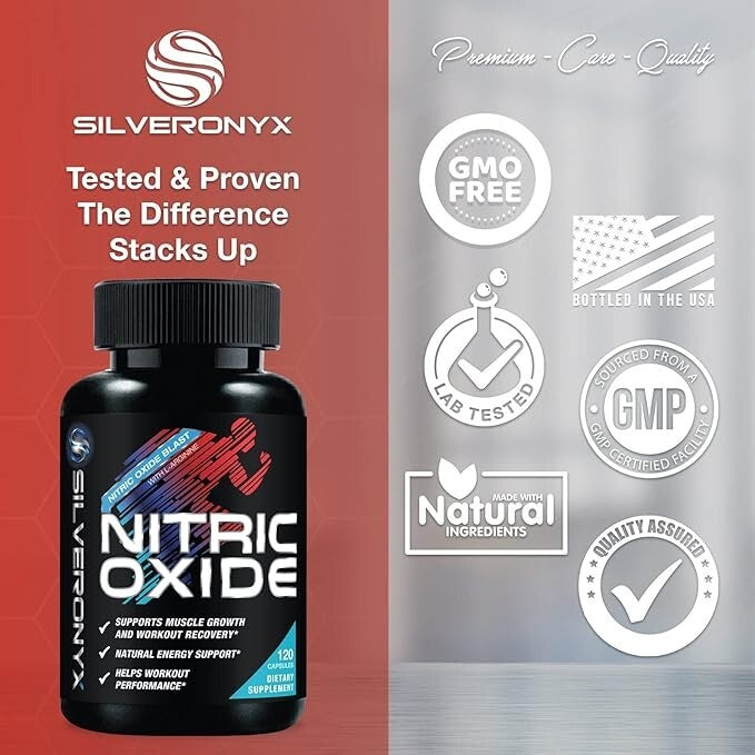 Nitric Oxide Premium 1300mg Supplement – SilverOnyx | Advanced Workout Performance
