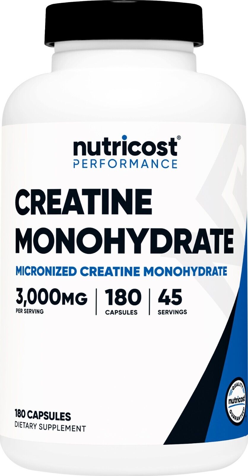 Nutricost Creatina 3.000mg – Cápsulas de Alta Potência para Força e Crescimento Muscular (180 unid.)