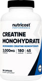 Nutricost Creatina 3.000mg – Cápsulas de Alta Potência para Força e Crescimento Muscular (180 unid.)