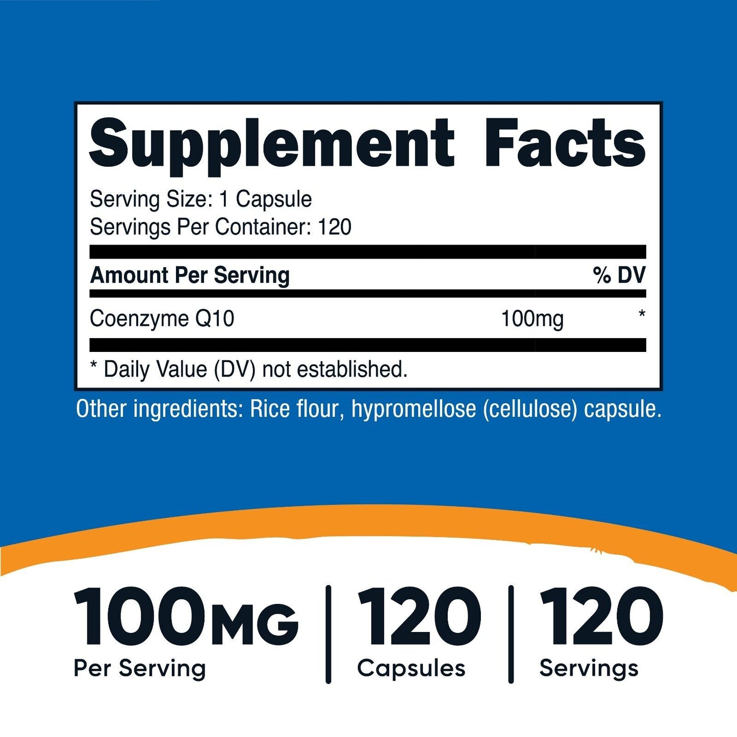 Nutricost CoQ10 100mg – 120 Cápsulas | Saúde do Coração e Energia | Não-OGM