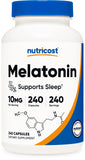 Nutricost Melatonin 10mg – 240 Capsules | Natural Sleep Supplement | Gluten Free and Non-GMO