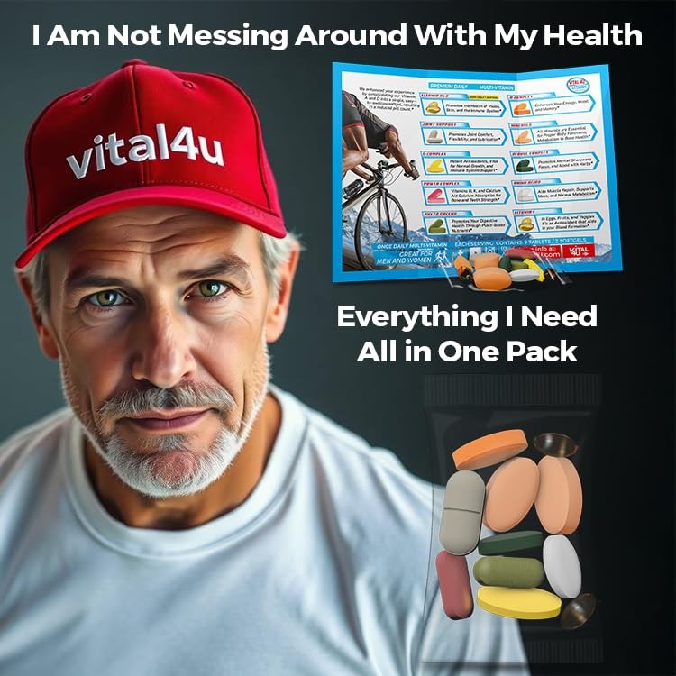 Vital 4U Premium Multivitamin – 30 Individual Packets (9 Tablets + 2 Softgels)
