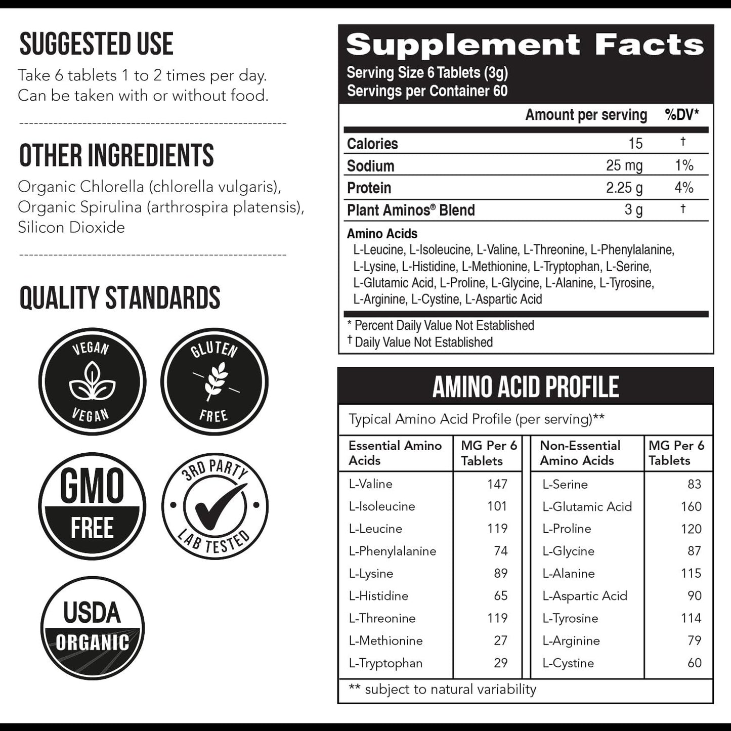 Organic Vegan Essential Amino Acids EAAs and BCAAs 100% Raw – Plant Protein