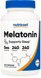 Melatonina 5mg Nutricost | 240 Cápsulas | Não-OGM, Sem Glúten