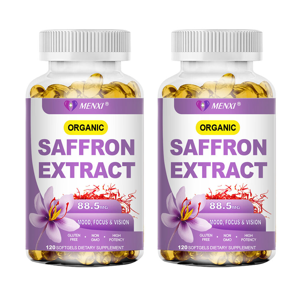 MENXI Vegan Saffron Supplement – 88.5 mg | 120 Capsules with Natural Extract
