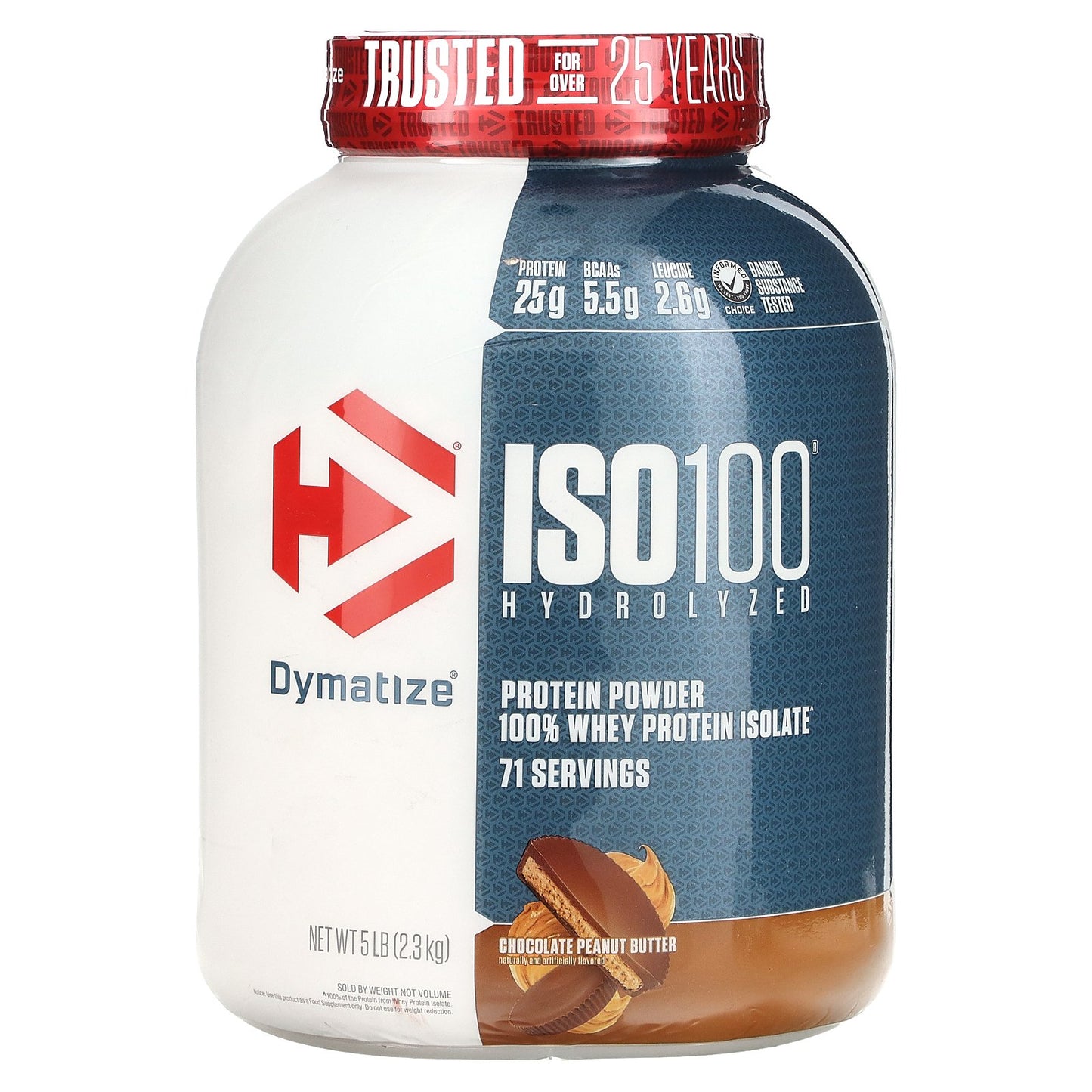 Dymatize ISO100® Hydrolyzed 100% Whey Isolate – Cookies & Cream | 25 g Protein, 5 lb