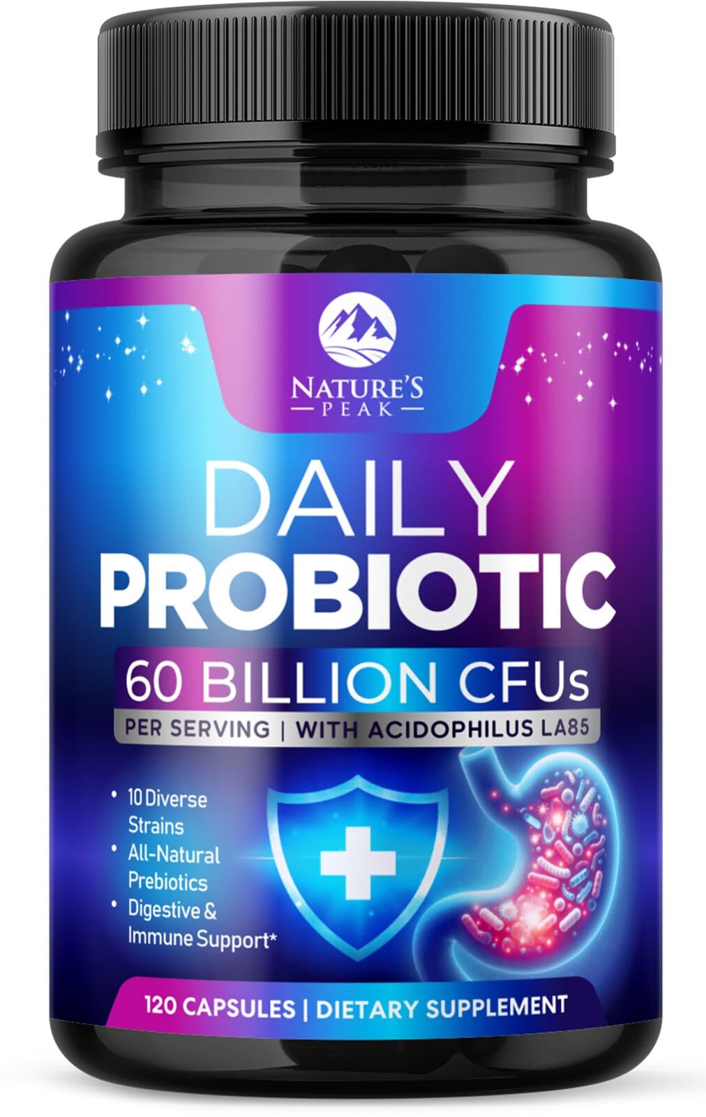 Daily Probiotic 60 Billion CFU – 10 Strains for Digestive Health and Immunity