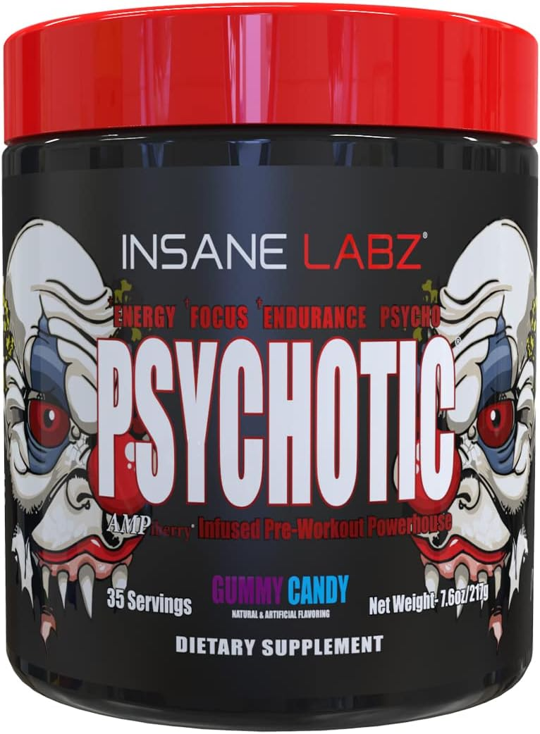 INSANE LABZ PSYCH-O-TIC Pré-Treino Potência Foco Energético Resistência 35 Porções-