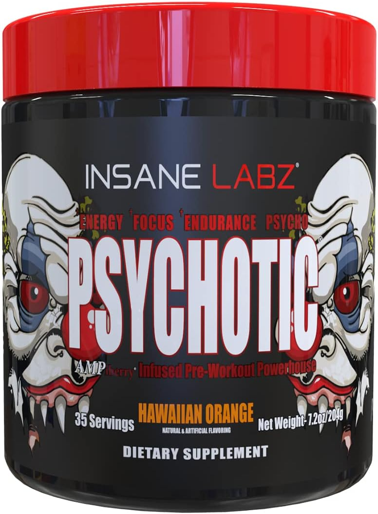 INSANE LABZ PSYCH-O-TIC Pré-Treino Potência Foco Energético Resistência 35 Porções-