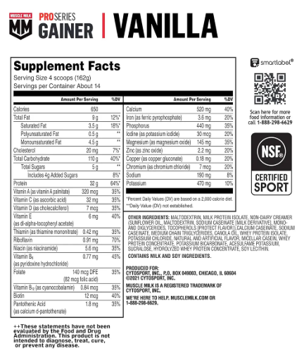 Muscle Milk Pro Series Gainer 5 lb – Protein Powder for Muscle Growth and Mass Gain