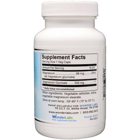 Wonder Labs Magnésio Glicinato Premium – 500mg, Absorção Avançada