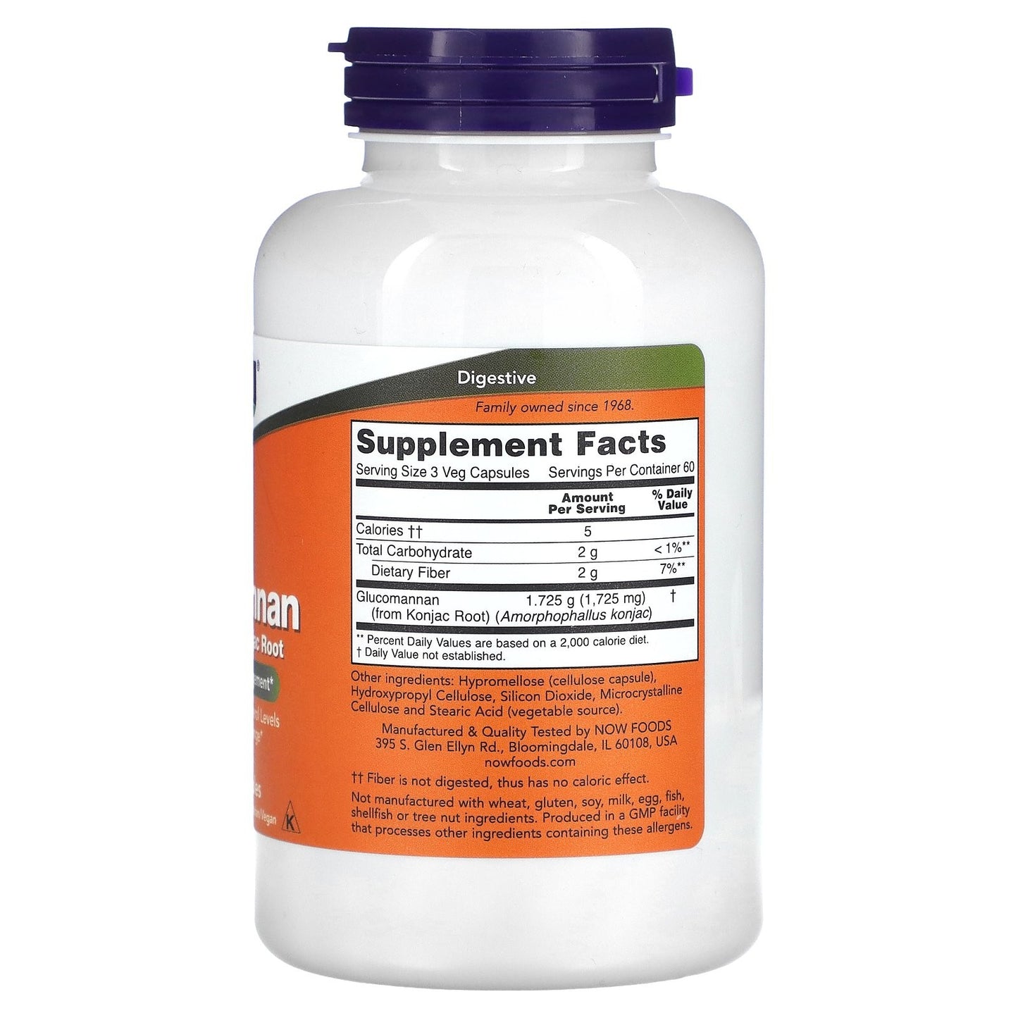 Now Foods Glucomannan – 180 Capsules of 575 mg | Natural Supplement with GMP Guarantee