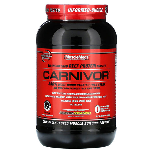 Carnívoro Isolado de Proteína de Carne 2,06 lbs – Sabor Manteiga de Amendoim com Chocolate