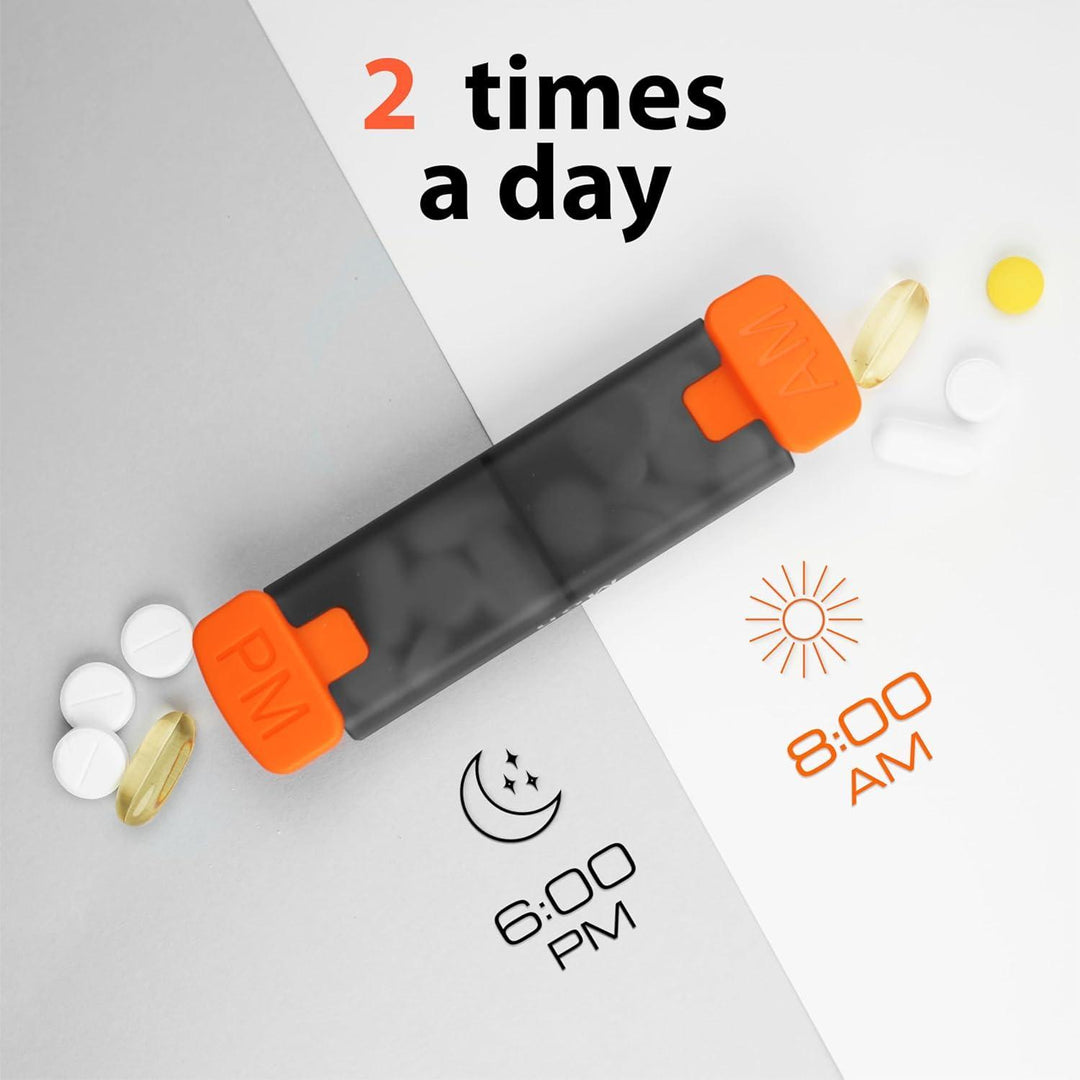 Weekly Pill Organizer 2 Times a Day   Pill Box 7 Day Am Pm   Travel Medicine Organizer Twice Daily Vitamin Holder Portable Supplement Case Week Morning Night Med Dispenser Detachable Container