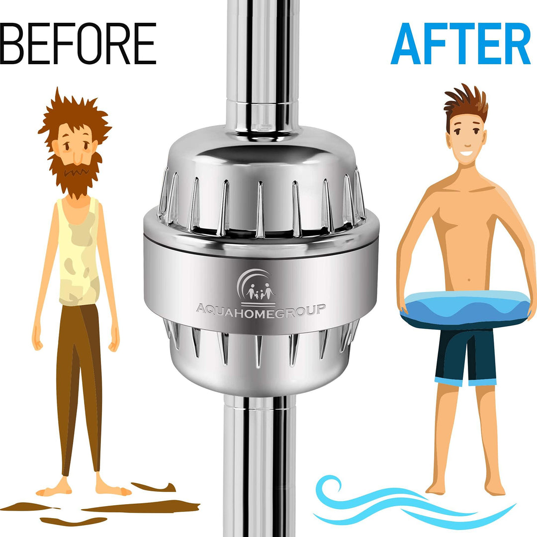 Shower Head Filter for Hard Water   20 Stage  5 Replacement Cartridges   High Output Water Softener to Remove Chlorine and Fluoride   Soft Water Filtered with Vitamin A С E  Purifying Softening Aqua