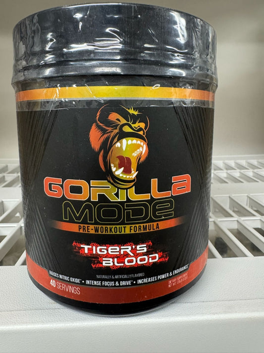 Pré-Treino Gorilla Mode – Sangue de Tigre | Nova Fórmula | 40 Porções