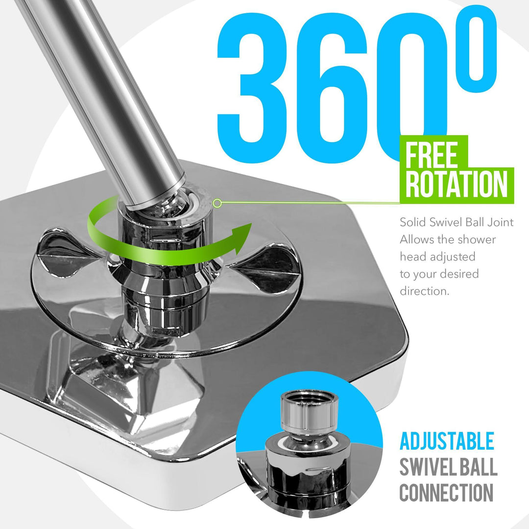Luxury Filtered Shower Head   High Pressure Rain Showerhead with Filter for Chlorine Rust Sediments   Water Filter Shower Head with Vitamin C E A   SPA Effect (Patent Pending)