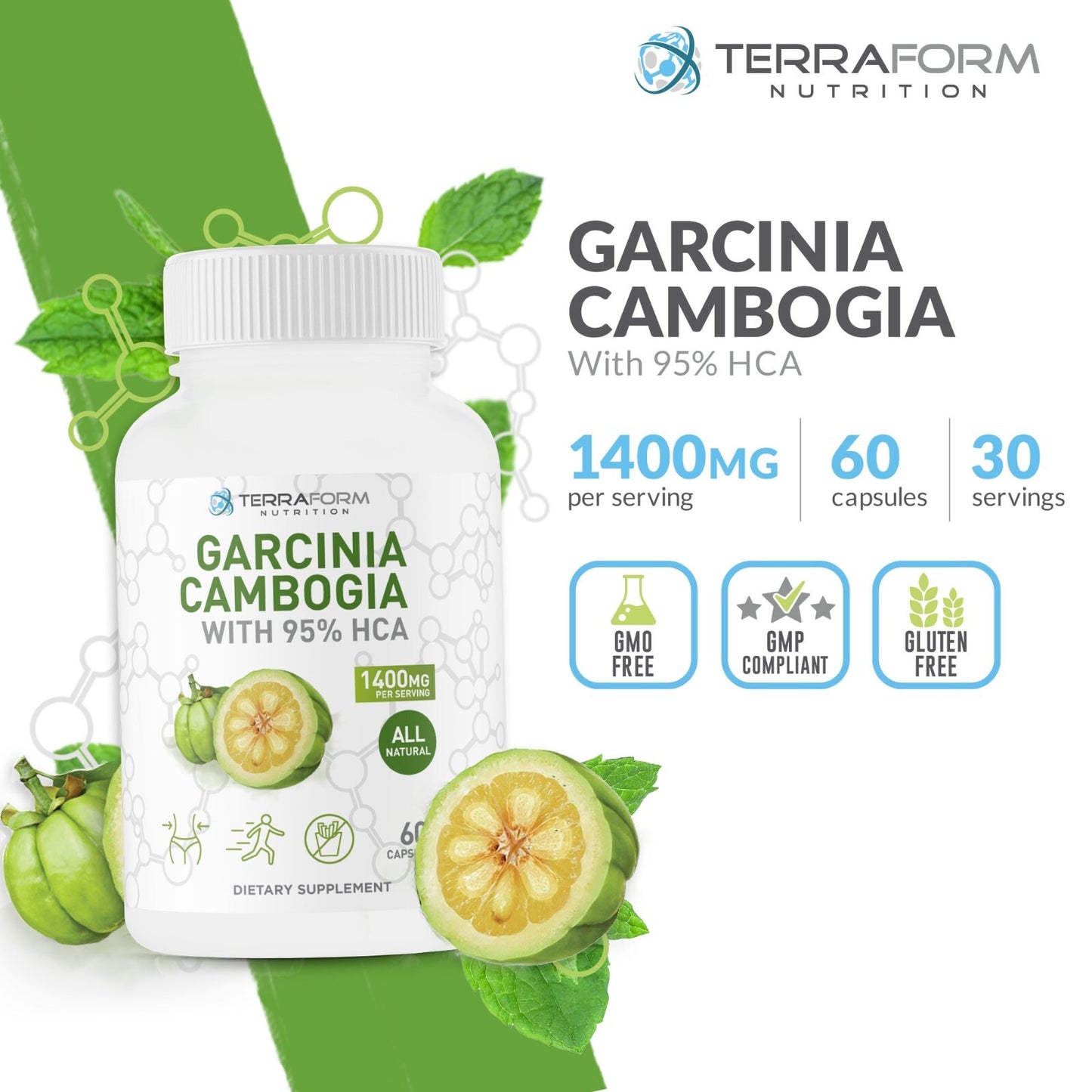 Extrato Puro de Garcinia Cambogia 1400mg – 95% HCA | Queimador de Gordura Natural