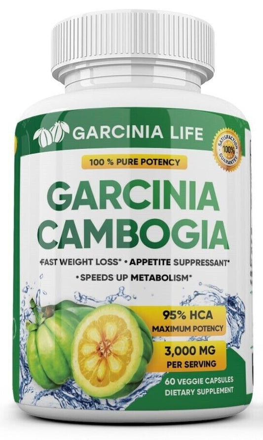Pacote Triplo Garcinia Cambogia 3000mg – 95% HCA | Suplemento Diário para Emagrecimento