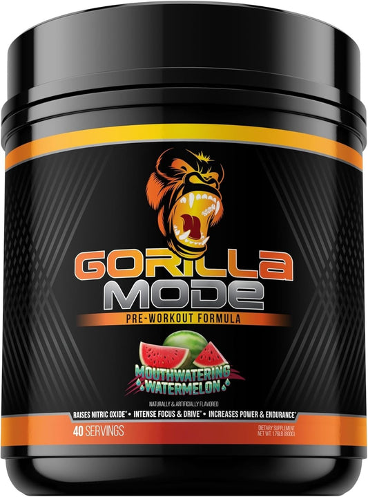 Pré-Treino Gorilla Mode – Energia Explosiva | 40 Doses | Melancia Refrescante