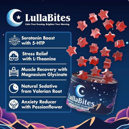 LullaBites Natural Sleep Gummies – 60 Strawberry Gummies