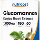 Nutricost Glucomannan 1800mg – 180 Cápsulas | Suplemento Natural para Perda de Peso