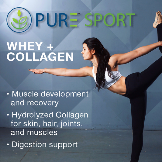 Whey Protein com Colágeno PURE 848g – Sabor Baunilha e Mirtilo | 28 Doses | 27g por Porção