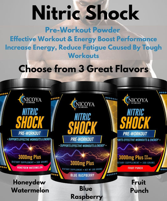 Pré-Treino Nitric Oxide 3000mg+ – Força, Foco e Energia Explosiva | Pó | 3 Sabores