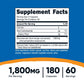Nutricost Glucomannan 1800mg – 180 Cápsulas | Suplemento Natural para Perda de Peso