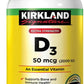 Vitamina D3 2000 UI Kirkland – Extra Strength – 600 Softgels