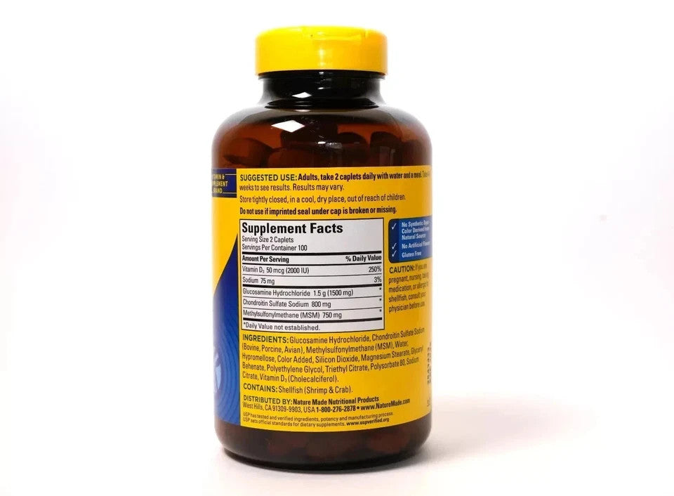 Nature Made Triple Flex Triple Strength com Vitamina D3 – 200 Cápsulas