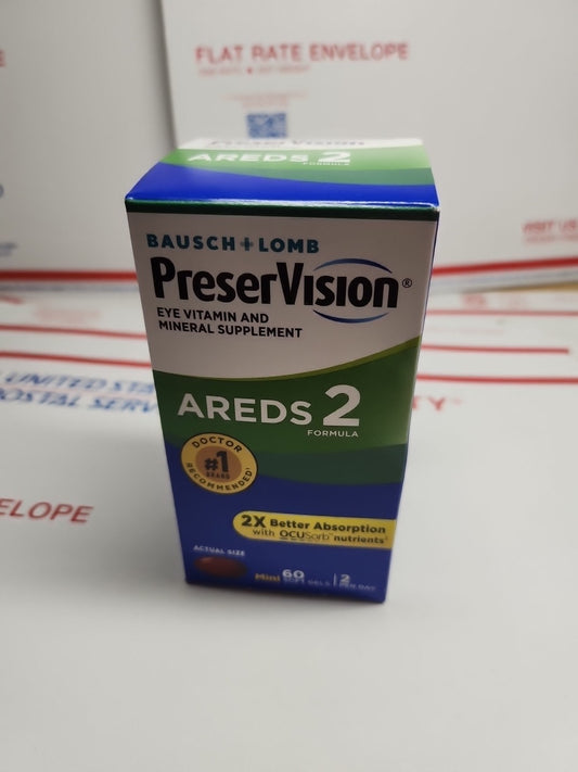 PreserVision AREDS 2 – Apoio à Visão, Suplemento Ocular 60ct, Validade 2027