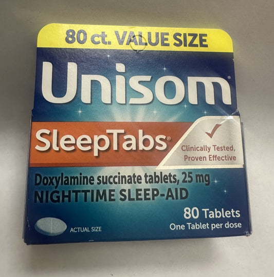 Unisom Sleep Tabs Nighttime Sleep-Aid – 80 Comprimidos | Auxílio para Sono