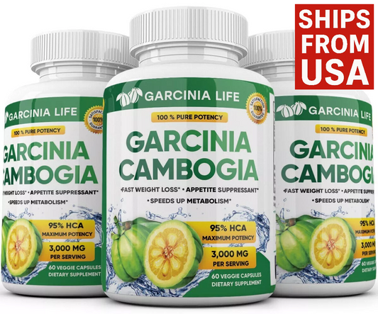 Pacote Triplo Garcinia Cambogia 3000mg – 95% HCA | Suplemento Diário para Emagrecimento
