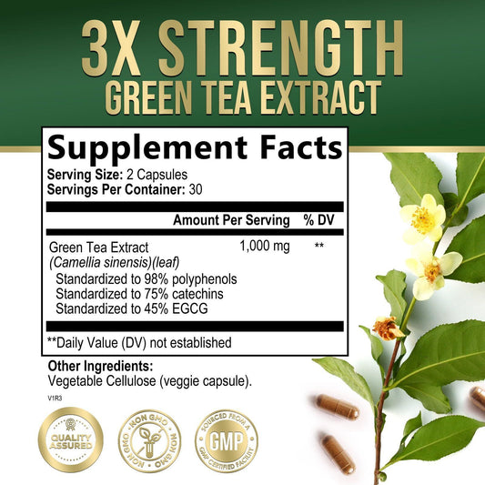 Extrato de Chá Verde 1000mg – Perda de Peso Natural e Aceleração do Metabolismo