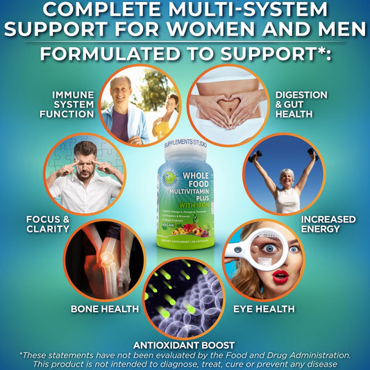 Whole Food Daily Vegan Multivitamin – Suporte Diário com Probióticos, Enzimas e Ômegas