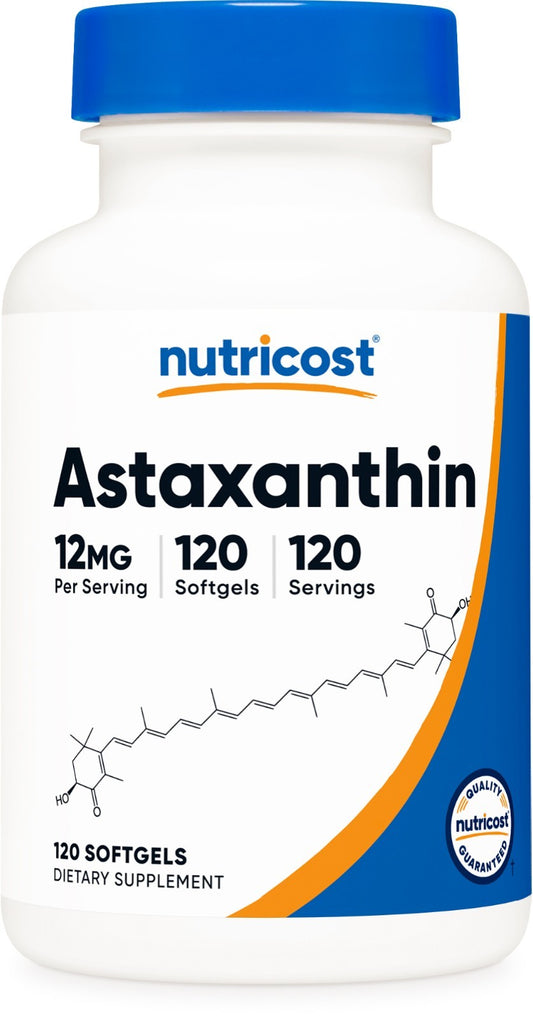 Nutricost Astaxantina – 12 mg – 120 Softgels – Saúde e Bem-Estar