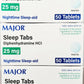 Major Sleep Tabs Sleep Aid difenidramina 25mg 50 comprimidos - Pacote com 3 -Exp 07-2027-