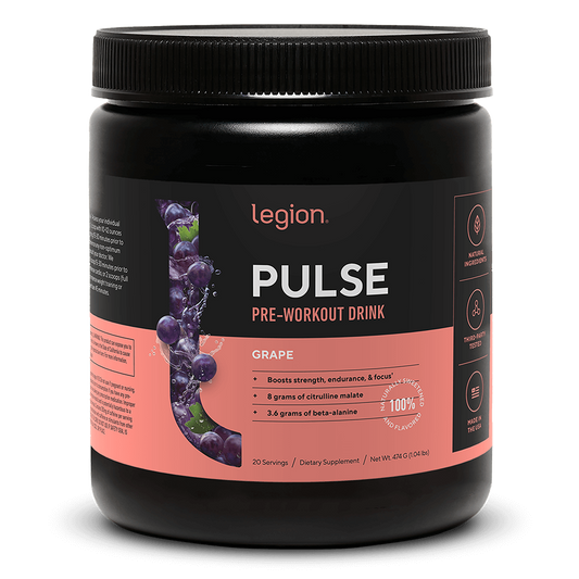 Pré-Treino Legion Impulse com Cafeína – Foco e Energia | 20 Doses | Sabor Uva