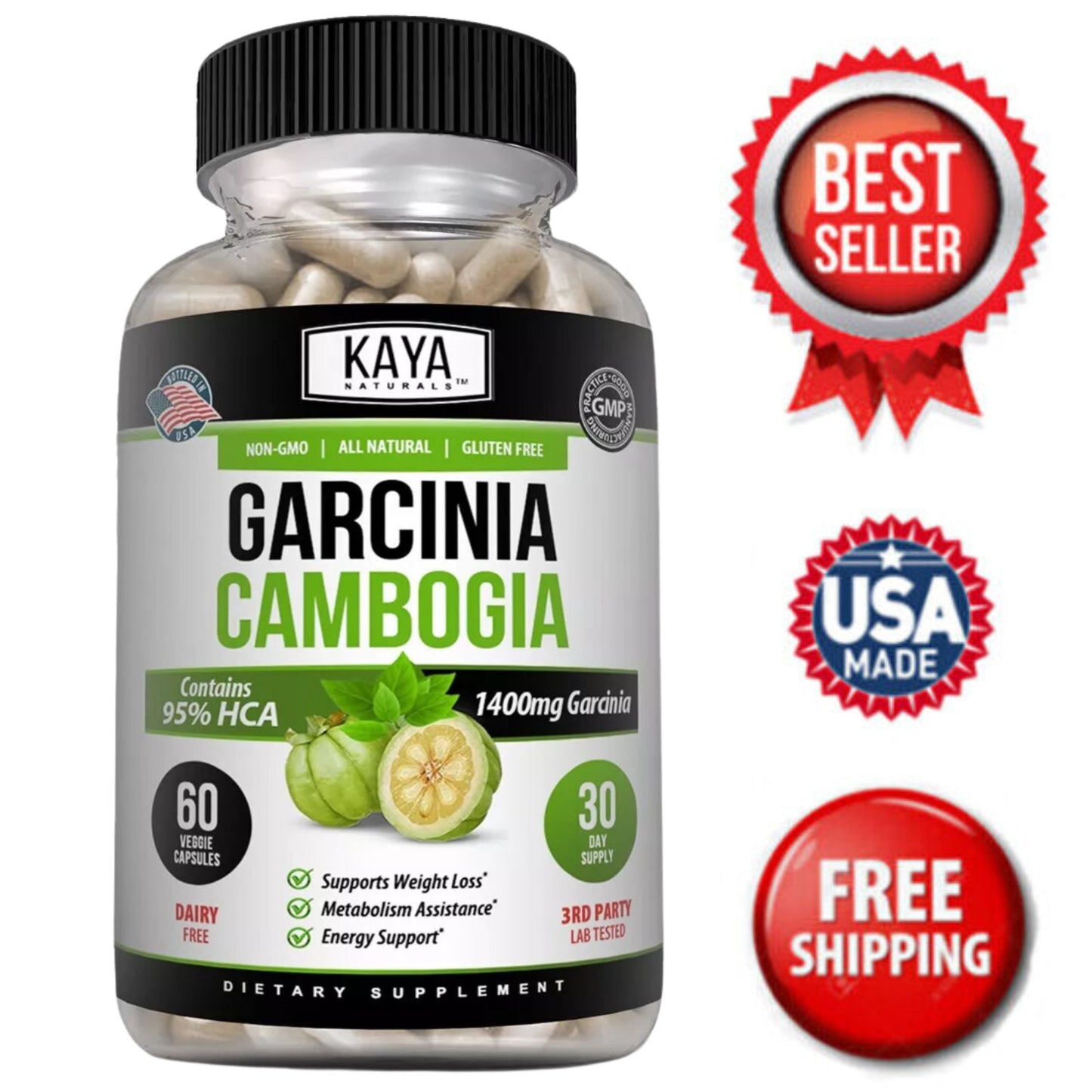Garcinia Cambogia Premium – 95% HCA – Auxílio Natural para Emagrecimento