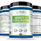 Whey Protein com Colágeno PURE 848g – Sabor Baunilha e Mirtilo | 28 Doses | 27g por Porção