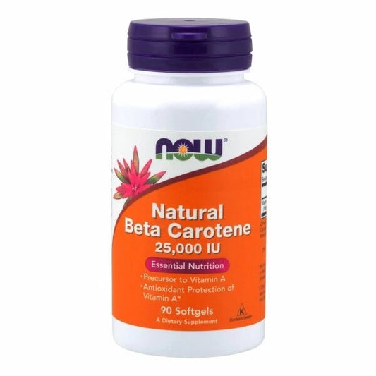 Now Foods Beta Caroteno 25.000 UI – 90 Cápsulas – Suporte à Saúde Geral