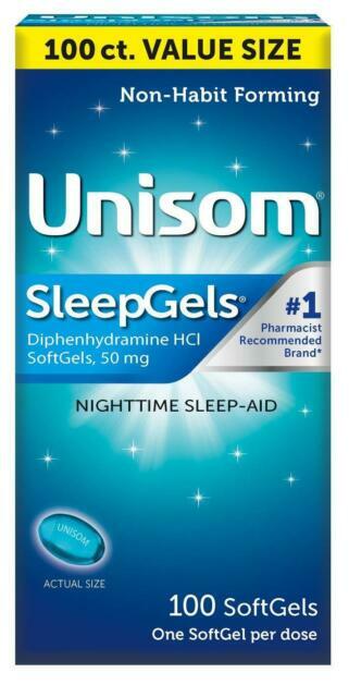 Unisom Nighttime Sleep-Aid – Alívio da Insônia e Sono Tranquilo | 100 Cápsulas