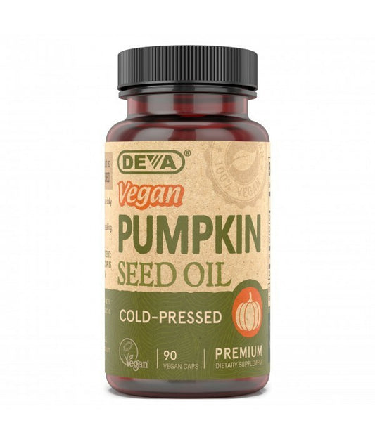 Deva Pumpkin Seed Oil Vegano Orgânico – 90 Cápsulas – Validade 03/2027