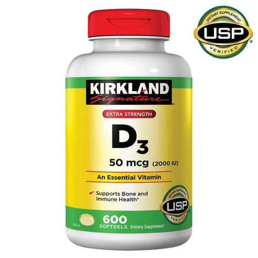 Kirkland Signature Extra Strength D3 50mcg Softgels - 600 Count