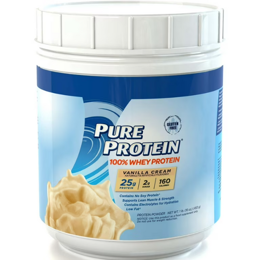 100% Whey Protein Powder, Vanilla Cream, 25G Protein, 1 Lb