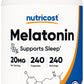 Nutricost Melatonin 20 mg – 240 Cápsulas | Potente Suporte Natural ao Sono | Sem Glúten e Non‑GMO