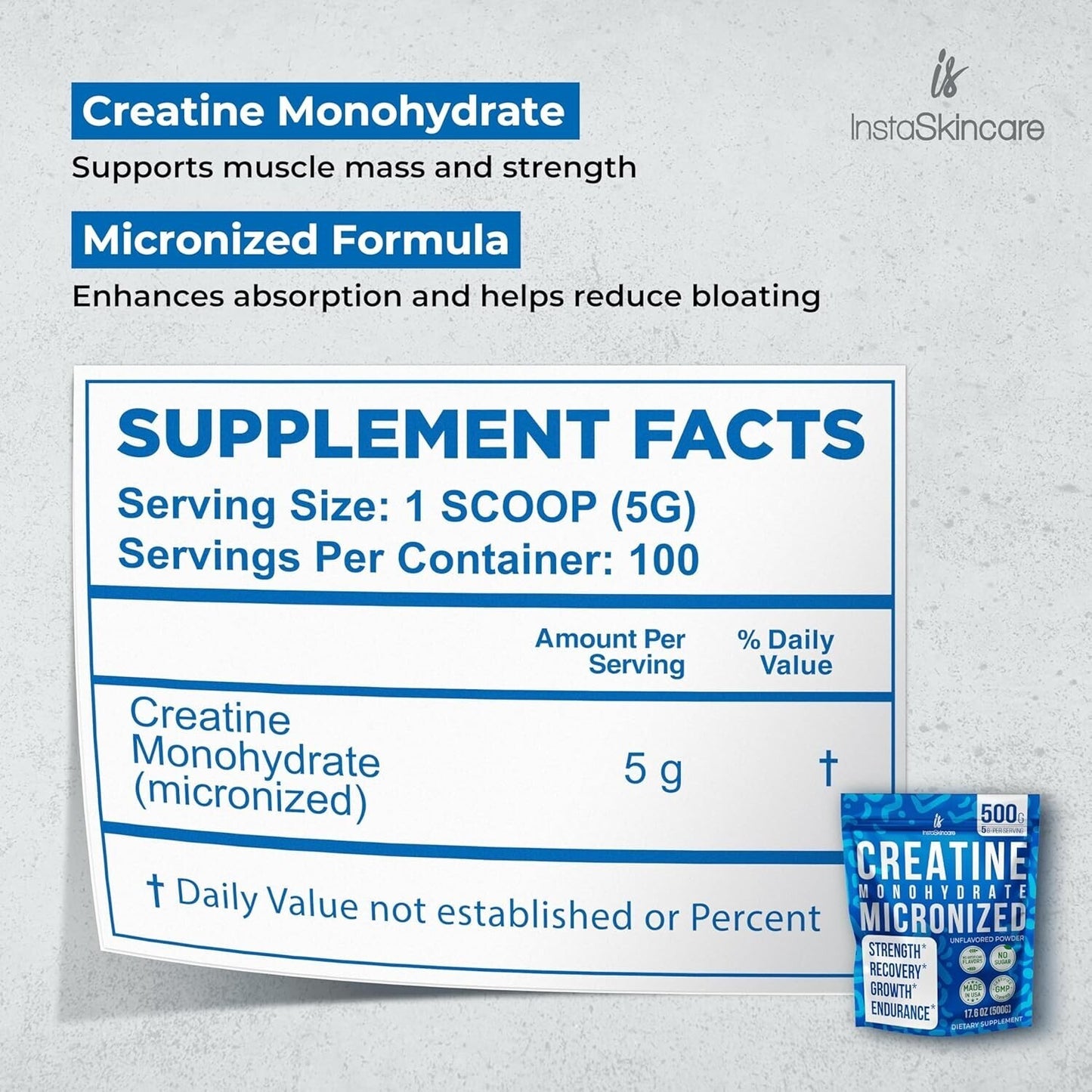 InstaSkincare Creatine 1.1 lb – Muscle Performance Support