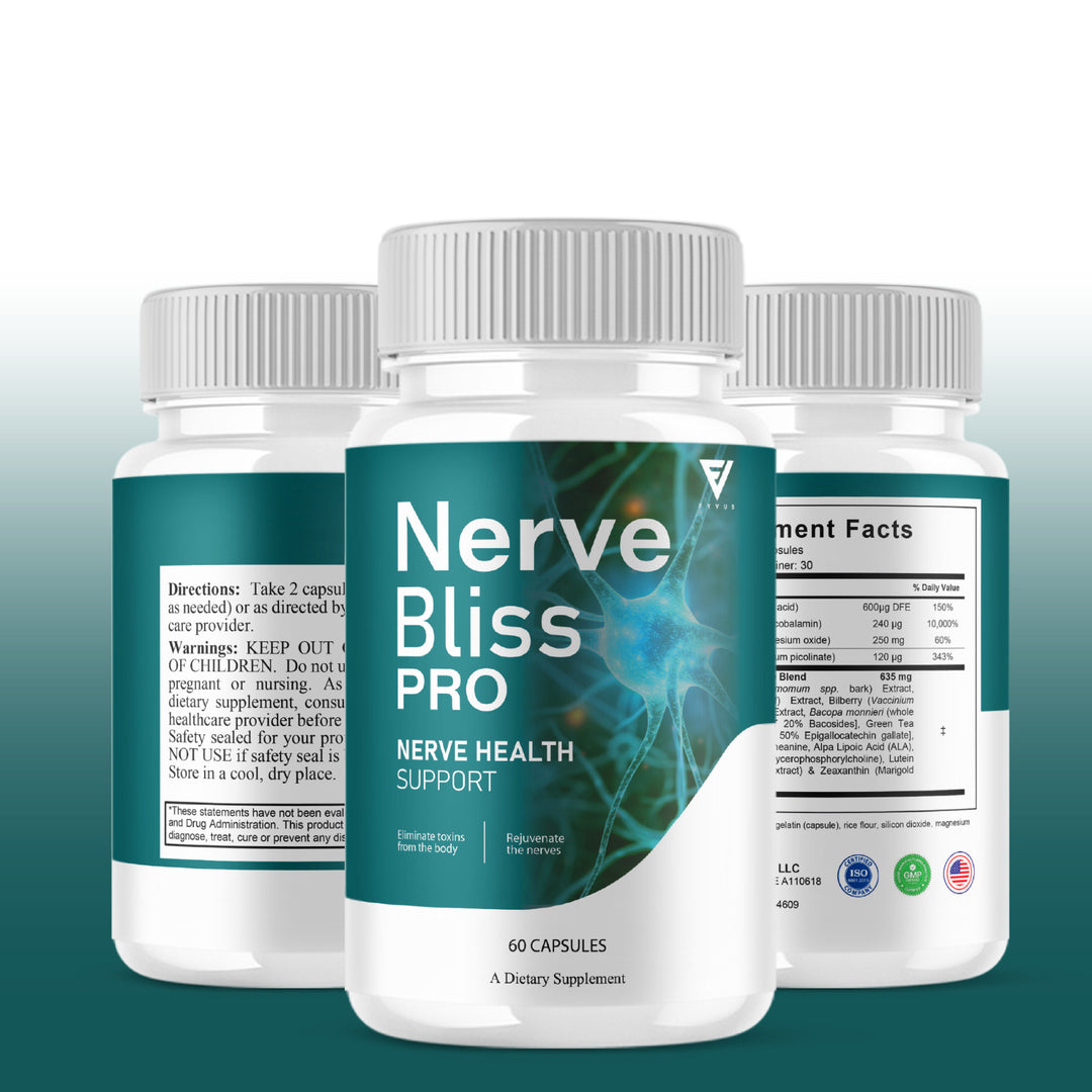 (2 Pack) Nerve Bliss Pro Nerve Support Supplement NerveBliss Pro (120 Capsules)
